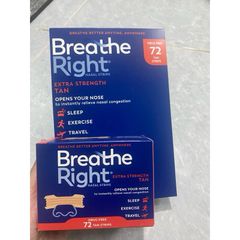[Mẫu mới  Date 2029] Hộp Miếng dán giảm nghẹt mũi, giảm ngáy (gáy) khi ngủ Breathe Right 72 miếng