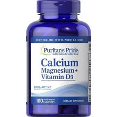 Viên Uống Puritan's Pride Calcium Magnesium+ Vitamin  Hỗ Trợ Chắc Khỏe Xương Khớp