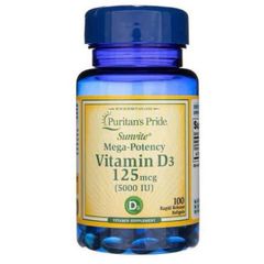[Date 2027]Vitamin D3 125mcg 5000 IU 100 viên nang mềm, Puritan's Pride