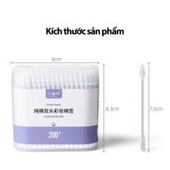 Hộp 200 Tăm Bông Ngoáy Tai 2 Đầu - Bông Kháng Khuẩn Chất Lượng Cao, An Toàn Vệ Sinh Tai, Mũi, Trang Điểm