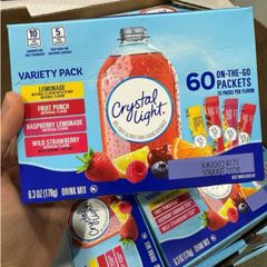 [Tách Lẻ ]BỘT PHA NƯỚC TRÁI CÂY KHÔNG ĐƯỜNG CRYSTAL LIGHT POWDERED DRINK MIX VARIETY PACK  60 gói