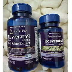 [ Date 2026 ]Viên hỗ trợ sức khoẻ tim mạch Resveratrol 100mg 250mg Puritan's pride 60v - Shop Songna