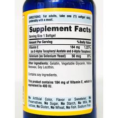 [ Date 2027]Viên uống VITAMIN E 184MG 400 IU WITH SELENIUM 50MCG PURITAN'S PRIDE 100 VIÊN- Shop Songvy