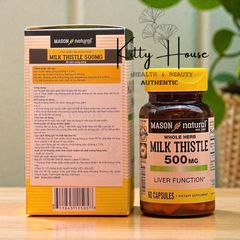 Viên Uống Hỗ Trợ Thải Độc Gan Mason Natural Milk Thistle 500mg - Bổ Gan, Giải Độc, 60 Viên Dành Cho Người Lớn