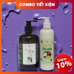 Combo Dầu Gội Bồ Kết & Dầu Xả Sữa Dừa Lam Mộc - Chăm Sóc Tóc Tự Nhiên, Giảm Gãy Rụng, Phục Hồi Tóc Hư Tổn, An Toàn, Không Silicone, Không Paraben