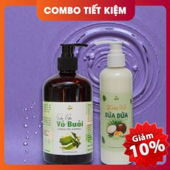 Combo Dầu Gội Tinh Dầu Vỏ Bưởi & Dầu Xả Sữa Dừa Lam Mộc – Giảm Rụng Tóc, Kích Mọc Tóc Mới, Dưỡng Mượt Tự Nhiên Cho Nam Nữ