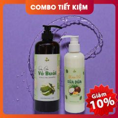 Combo Dầu Gội Tinh Dầu Vỏ Bưởi & Dầu Xả Sữa Dừa Lam Mộc – Giảm Rụng Tóc, Kích Mọc Tóc Mới, Dưỡng Mượt Tự Nhiên Cho Nam Nữ