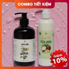 Combo Dầu Gội Hà Thủ Ô & Dầu Xả Sữa Dừa Lam Mộc - Chăm Sóc Tóc Tự Nhiên, Giảm Gãy Rụng, An Toàn, Không Silicone, Phục Hồi Tóc Hư Tổn