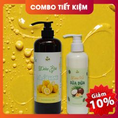Combo Dầu Gội Thảo Dược Sả Chanh & Dầu Xả Sữa Dừa Lam Mộc - Chăm Sóc Tóc Mềm Mượt, Khỏe Mạnh, An Toàn Cho Mọi Loại Tóc