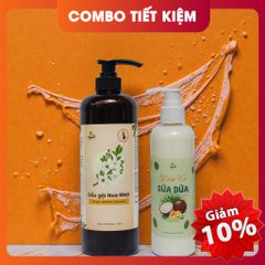 Combo Dầu Gội Thảo Dược Hoa Nhài & Dầu Xả Sữa Dừa Lam Mộc - Chăm Sóc Tóc Tự Nhiên Mềm Mượt, An Toàn Cho Da Đầu Nhạy Cảm