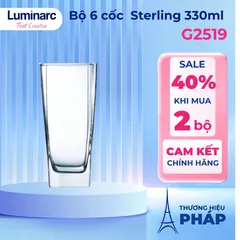 Bộ 6 cốc thủy tinh Luminarc Sterling 330ml - Chất liệu cường lực, an toàn cho sức khỏe, thiết kế hiện đại, hàng chính hãng
