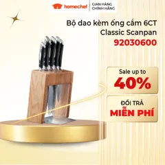 Bộ dao gỗ Sồi Scanpan Classic 6 chi tiết - Thép không gỉ cao cấp, dao thái, dao khắc, dao bánh mì, thiết kế Đan Mạch chính hãng