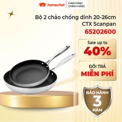 Bộ 2 Chảo Chống Dính Scanpan CTX 20 và 26cm - Chất Liệu Inox Sang Trọng, Bảo Hành 3 Năm, Dùng Cho Bếp Từ, An Toàn Sức Khỏe