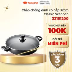 Chảo chống dính Scanpan Classic 32cm - Hàng chính hãng, bảo hành 3 năm, an toàn cho sức khỏe, phù hợp bếp từ và bếp gas