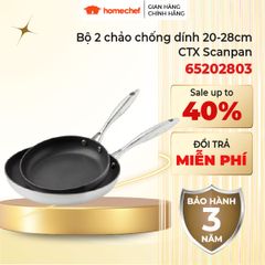 Bộ 2 Chảo Chống Dính Scanpan CTX 20+28cm - Hàng Chính Hãng, Bảo Hành 3 Năm, An Toàn Cho Sức Khỏe, Dùng Trên Tất Cả Các Loại Bếp