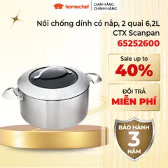 Nồi chống dính liền khối 7 lớp Scanpan CTX 6.5L/26cm 65252600, dùng bếp từ, bảo hành chống dính 3 năm | Hàng chính hãng