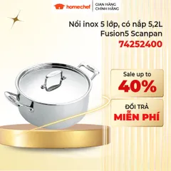 Nồi Inox Scanpan Fusion 5 lớp 20cm 3.2L - Dùng cho bếp từ, máy rửa bát - Hàng chính hãng chất lượng cao từ Đan Mạch