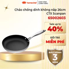 Chảo chống dính Scanpan CTX 26cm 7 lớp - Công nghệ Greentek an toàn, dùng mọi loại bếp, bảo hành 3 năm, thiết kế inox sang trọng