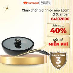 Chảo chống dính Scanpan IQ 28cm - Hàng chính hãng, bền đẹp, dùng cho bếp từ và lò nướng, bảo hành 3 năm, an toàn sức khỏe