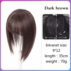 Tóc Giả Nâu Đậm - Tóc Mái Che Hối Kẹp Tóc Nữ - Sợi Tổng Hợp, Chiều Dài 25cm/30cm/35cm, Phong Cách Thời Trang Nữ
