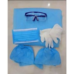 Bộ Đồ Bảo Hộ Phòng Dịch 7 Món - Áo Quần, Mũ, Kính, Găng Tay, Khẩu Trang Y Tế 4 Lớp Màu Xanh - Bảo Vệ An Toàn cho Mọi Hoạt Động