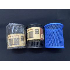 Giỏ Đựng Bút Lưới Sắt Để Bàn Deli - Khay Văn Phòng Phẩm Kim Loại Nhiều Màu Kích Thước 8x8x9.5cm