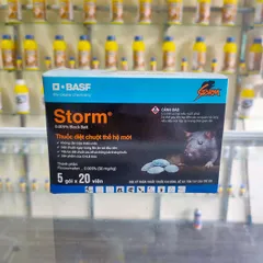 Thuốc Diệt Chuột Storm 0.005% - Combo 1 Hộp 5 Gói (20 Viên/Gói) - Hiệu Quả Cao, Không Cần Trộn Mồi, An Toàn Cho Người Và Vật Nuôi
