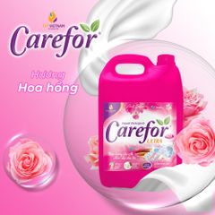 Nước Giặt Dưỡng Vải Carefor Hương Hoa Hồng 5L - Chống Nhăn Hiệu Quả, An Toàn Cho Da Nhạy Cảm, Giặt Sạch Vết Bẩn Cứng Đầu