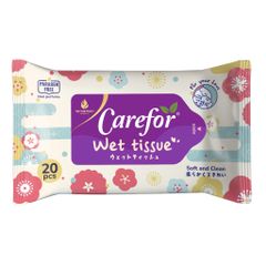 Combo 5 Gói Khăn Ướt Carefor 20M - Không Mùi, An Toàn Cho Da Nhạy Cảm, Dùng Để Tẩy Trang, Du Lịch, Thể Thao