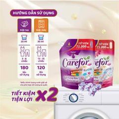Nước Giặt Xả Vải Carefor 3.6L - Giặt Sạch, Diệt Khuẩn 99.99%, Lưu Hương Dài Lâu, An Toàn Cho Da Nhạy Cảm
