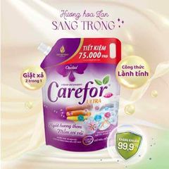 Nước Giặt Xả Vải Carefor 3.6L - Giặt Sạch, Diệt Khuẩn 99.99%, Lưu Hương Dài Lâu, An Toàn Cho Da Nhạy Cảm