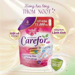 Nước Giặt Xả Vải Carefor 3.6L - Giặt Sạch, Diệt Khuẩn 99.99%, Lưu Hương Dài Lâu, An Toàn Cho Da Nhạy Cảm