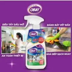 Siêu Tẩy Dầu Mỡ Obay X3 Power 450ml - Đánh Bay Vết Bẩn Cứng Đầu, An Toàn Cho Bề Mặt Thiết Bị Nhà Bếp