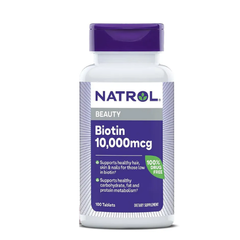 (Auth 100%) Viên uống mọc tóc Natrol Biotin 10.000 mcg - Hỗ trợ giảm tóc yếu, cải thiện sức khỏe tóc, 100 viên cao cấp chính hãng