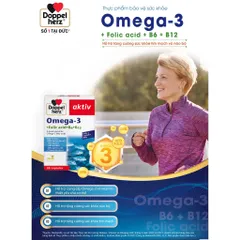 Viên dầu cá Doppelherz Omega 3 hỗ trợ sức khỏe mắt, tim mạch, não bộ - Thực phẩm chức năng, 30 viên
