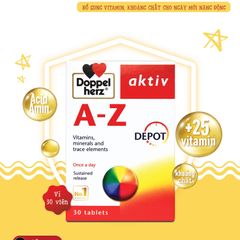 Viên Uống Vitamin Tổng Hợp Doppelherz A-Z Depot - Bổ Sung Sức Khỏe và Đề Kháng, Hộp 30 Viên Dành Cho Trẻ từ 10 Tuổi Trở Lên
