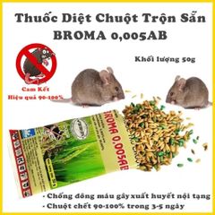 Thuốc diệt chuột sinh học Broma 0.005AB 50g - An toàn, hiệu quả cao chống chuột trong gia đình và công nghiệp