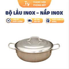 Bộ Lẩu Inox Đa Năng 28cm - Nắp Inox Chịu Nhiệt Cho Bếp Gas, Bếp Từ, Bếp Hồng Ngoại - Dụng Cụ Nhà Bếp TVKITCHEN (TV1451)