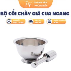 Bộ Cối Chày Inox Giã Cua Bằng Ngang - Dụng Cụ Nhà Bếp Chất Lượng Cao, Kích Thước 18cm, Sản Phẩm Chính Hãng AP (TV1453)