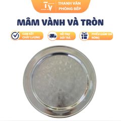 Mâm Vành Tròn Cứng Cáp Cao Cấp Inox 201 - Kích Thước 52cm - Đồ Dùng Nhà Bếp AP, Chất Lượng Cao, Hàng Chính Hãng (TV1457)