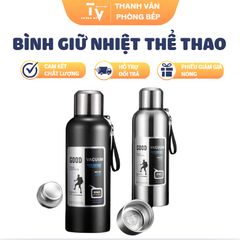Bình Giữ Nhiệt Thể Thao Inox Cao Cấp - Đồ Uống Du Lịch TVKITCHEN, Kích Thước 25x9cm, Chất Lượng Hàng Chính Hãng (TV1468)