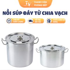 Nồi súp đáy từ chia vạch sáng bóng được làm từ inox và nhựa cao cấp (TV1473)