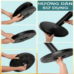 Cột chắn inox đen dây căng 2m có sẵn dây kéo - Dụng cụ tiện ích cho bếp và trang trí nội thất (TV1357)