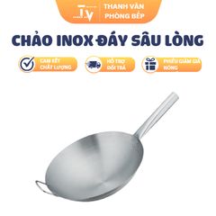 Chảo Inox Cao Cấp Dày, Nhiều Kích Thước và Cán Tay Cầm Tiện Lợi - Đồ Dùng Nhà Bếp TVKITCHEN (TV1295)
