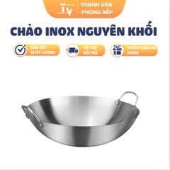 Chảo Inox Nguyên Khối Chuyên Dụng Nấu Ăn - Dụng Cụ Bếp Cao Cấp Không Dùng Bếp Từ Phẳng (TV1294)
