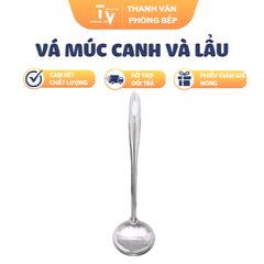 Vá Múc Canh và Lẩu Inox 430 - Bộ 10 Cái TVKITCHEN - Dụng Cụ Nhà Bếp Tiện Lợi, Chất Lượng Cao (TV1449)