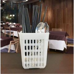 Giỏ Đựng Dao Dĩa - Đồ Gia Dụng Nhà Bếp Chất Lượng Cao, Màu Trắng, Nhựa PP, Kích Thước Tiện Dụng 10,7x10,7x13,8 cm (TV1386)