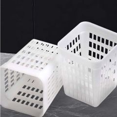 Giỏ Đựng Dao Dĩa - Đồ Gia Dụng Nhà Bếp Chất Lượng Cao, Màu Trắng, Nhựa PP, Kích Thước Tiện Dụng 10,7x10,7x13,8 cm (TV1386)