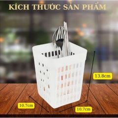 Giỏ Đựng Dao Dĩa - Đồ Gia Dụng Nhà Bếp Chất Lượng Cao, Màu Trắng, Nhựa PP, Kích Thước Tiện Dụng 10,7x10,7x13,8 cm (TV1386)
