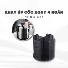 Khay Úp Cốc Xoay Vòng - Đồ Gia Dụng Nhà Bếp Chất Liệu Nhựa ABS, 4 Ngăn Tiện Lợi, Thiết Kế Hiện Đại (TV1409)